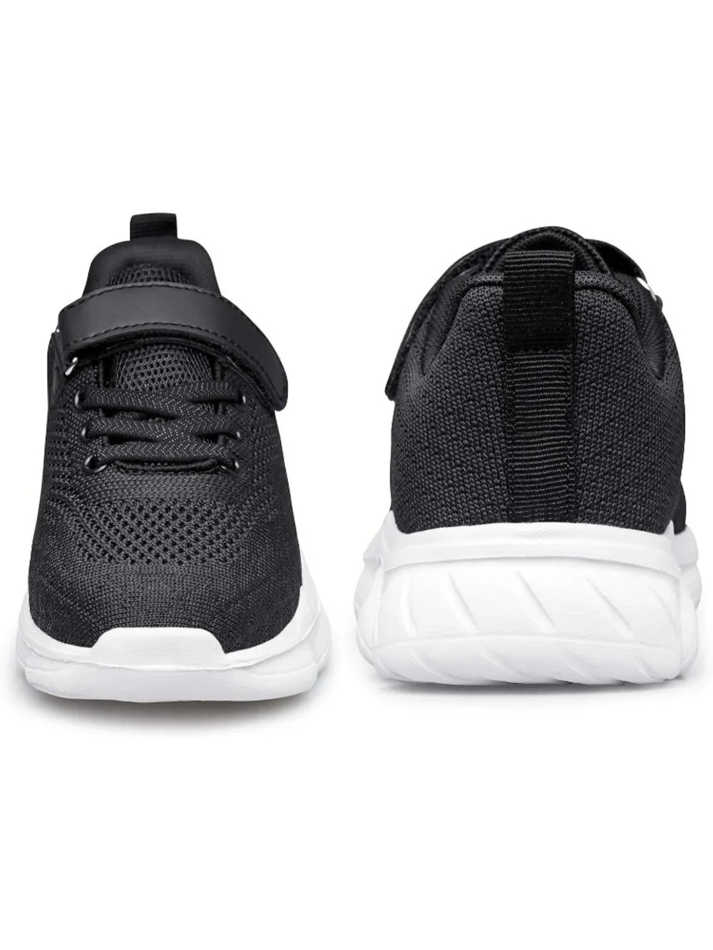 Kids Black Mesh Shoes Toddler Boys Girls Running Sport Strap Breathable Sneakers
